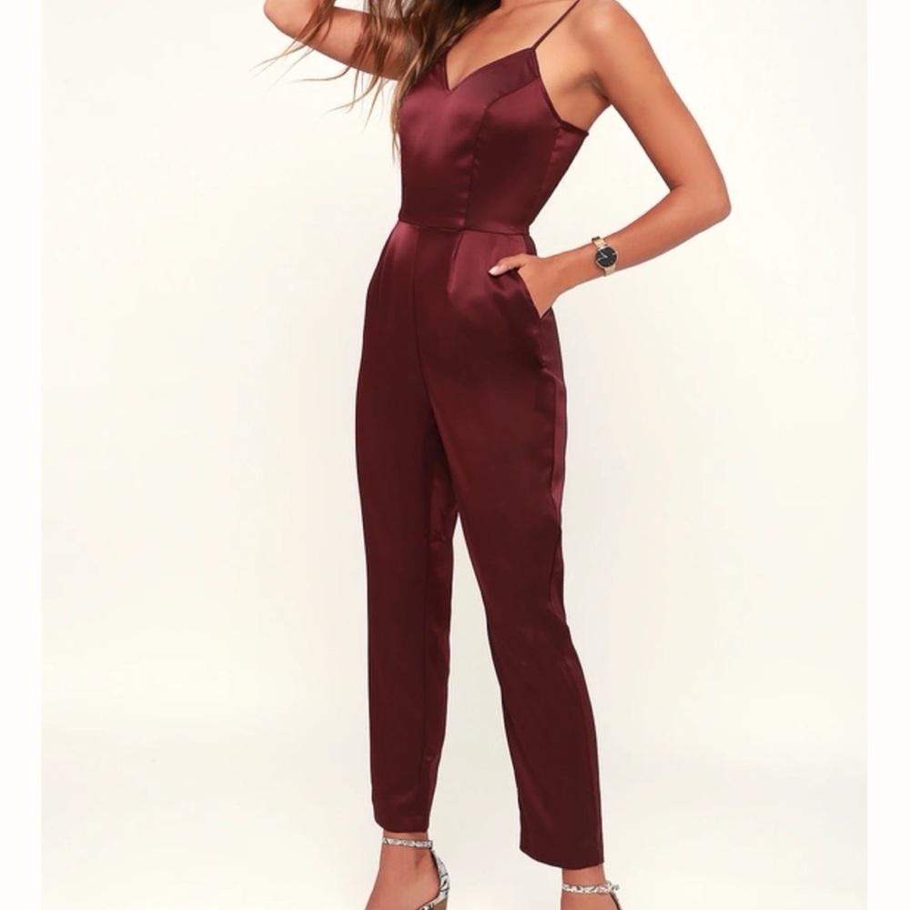 Lulus Touch of Heaven Satin Jumpsuit - size M